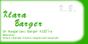 klara barger business card